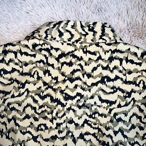 Gerard Darel Sleeveless Partial-Button Front Abstract Print Dress Size: US 10 - Picture 16 of 16